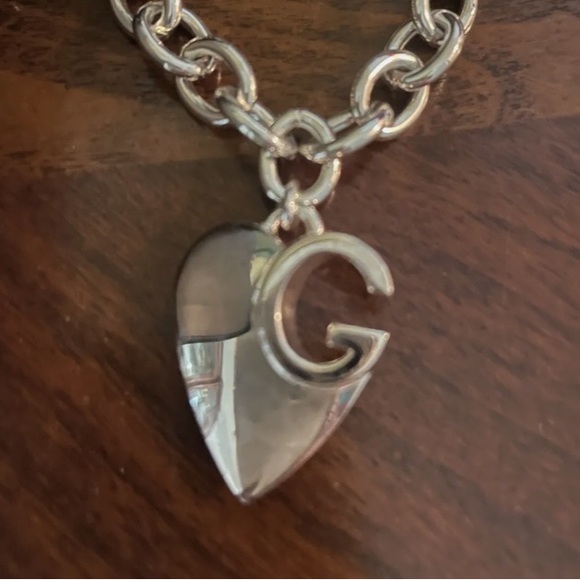 AUTHENTIC GUCCI CHARLOTTE HEART CHARM CHAIN BRACELET 925 STERLING SILVER - Picture 4 of 5